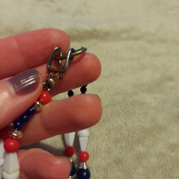 Vintage Red, White and Blue Multi-strand Necklace 🇺🇸 - Picture 3 of 4